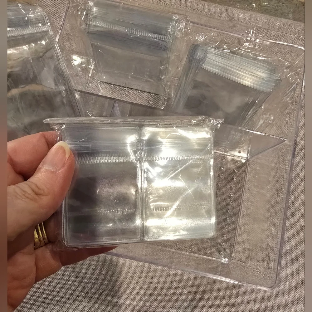 Clear Plastic Storage Organizer-jewelry With Bags And Hinged Lid